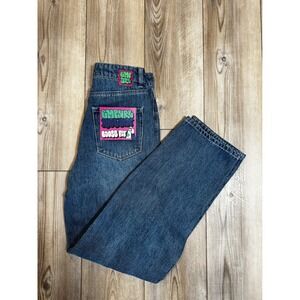 Empyre Tori Porkchop Pocket blue cargo skate jeans Size 2 Graffiti Patches